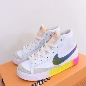 NEW Nike SB Blazer White Multi Color Low LE Kids size 4.5 shoes